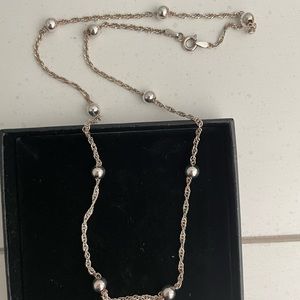 Sterling silver beaded station Necklace